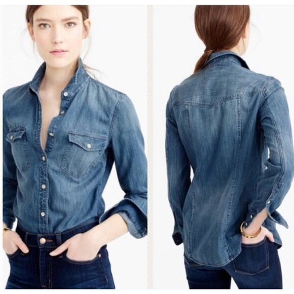 J. Crew Indigo Button-Up Shirt - Picture 1 of 14